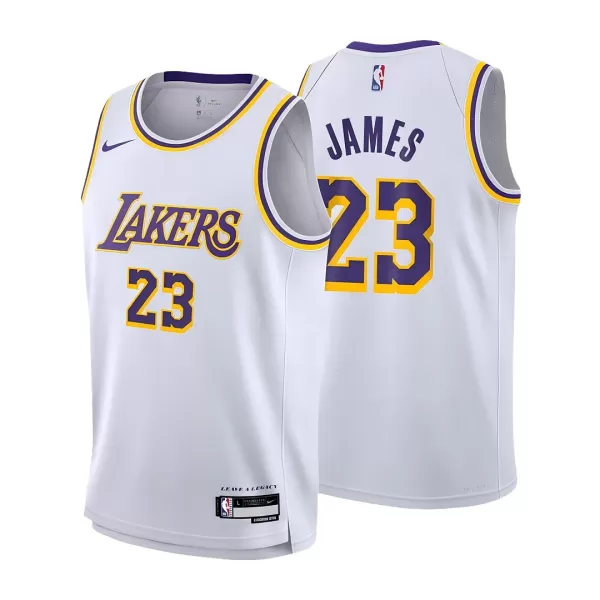 Youth Los Angeles Lakers LeBron James #23 White Swingman Jersey 2022/23 - Association Edition - thejerseys