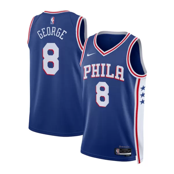 Men's Philadelphia 76ers Paul George #8 Royal Swingman Jersey - Icon Edition - thejerseys