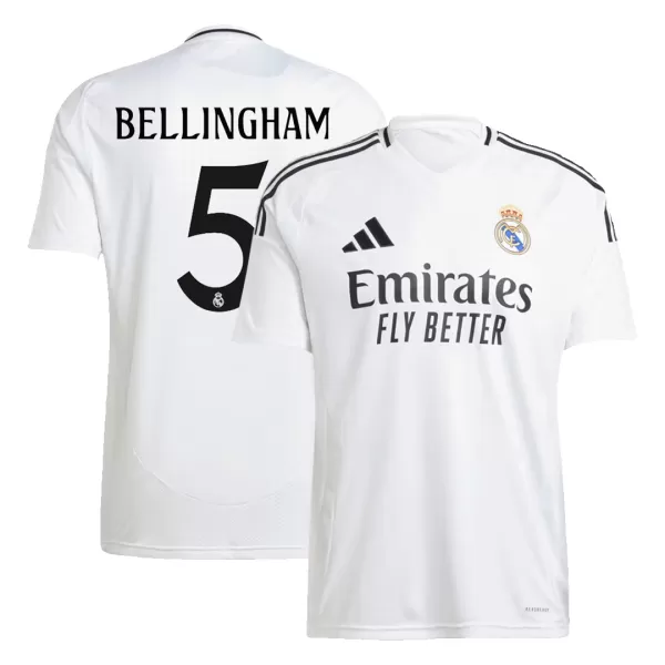 [Super Quailty] Men's Real Madrid BELLINGHAM #5 Home Soccer Jersey 2024/25  - Plus Size - thejerseys