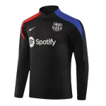 Kid's Barcelona Black Zipper Tracksuit 2024/25 - thejerseys