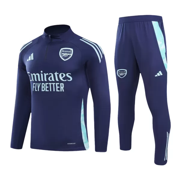 Arsenal 1/4 Zip Navy Tracksuit Kit(Top+Pants) 2024/25 for Adults - thejerseys