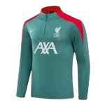 Liverpool 1/4 Zip Green Tracksuit Kit(Top+Pants) 2024/25 for Adults - thejerseys