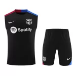 Barcelona Pre-Match Black Sleeveless Training Kit 2024/25 For Adults - thejerseys