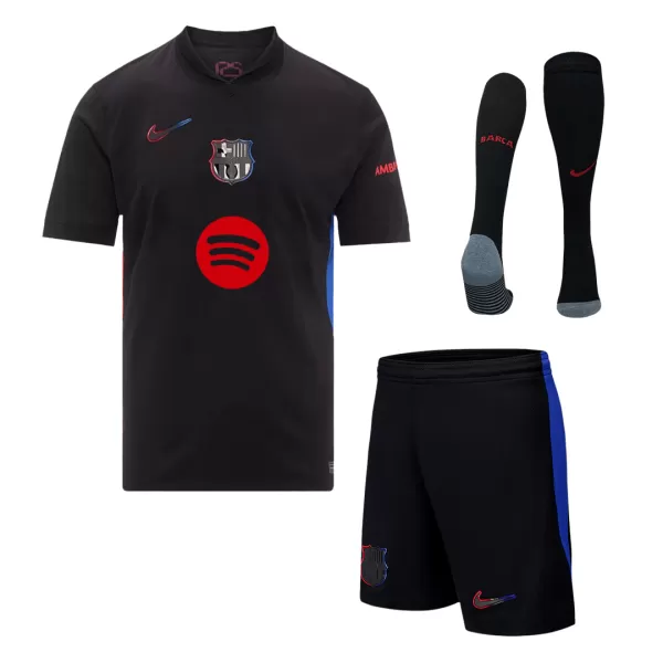 Men's Barcelona Away Jersey Full Kit 2024/25 - Spotify Logo Without Text - thejerseys