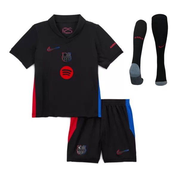 Kid's Barcelona Away Jersey Full Kit 2024/25 - Spotify Logo Without Text - thejerseys