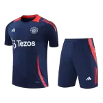 Men's Manchester United Pre-Match Jersey (Jersey+Shorts) Kit 2024/25 - thejerseys