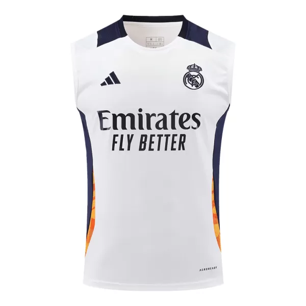 Real Madrid Pre-Match White Sleeveless Top 2024/25 - thejerseys