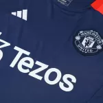 Men's Manchester United Pre-Match Navy & Orange Soccer Jersey 2024/25 - thejerseys