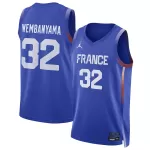 Men's Victor Wembanyama #32 France Basketball Royal Swingman Jersey 2024 Summer Olympics - thejerseys