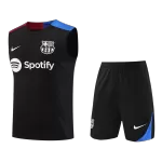 Barcelona Pre-Match Black Sleeveless Training Kit 2024/25 For Adults - thejerseys