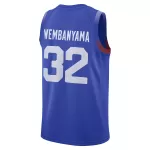 Men's Victor Wembanyama #32 France Basketball Royal Swingman Jersey 2024 Summer Olympics - thejerseys