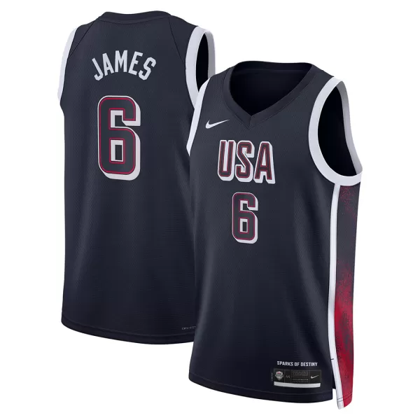 Men's Los Angeles Lakers LeBron James #6 Navy Swingman Jersey 2024 - thejerseys