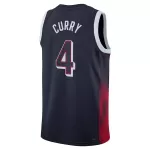 Men's Golden State Warriors Stephen Curry #4 Navy Swingman Jersey 2024 - thejerseys