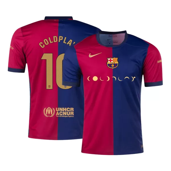 Men's Barcelona COLDPLAY #10 Home Soccer Jersey 2024/25 - thejerseys