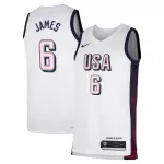 Men's USA Basketball LeBron James #6 White Swingman Jersey 2024 - thejerseys