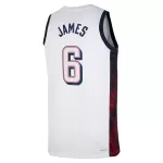 Men's USA Basketball LeBron James #6 White Swingman Jersey 2024 - thejerseys