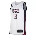 Men's USA Basketball LeBron James #6 White Swingman Jersey 2024 - thejerseys