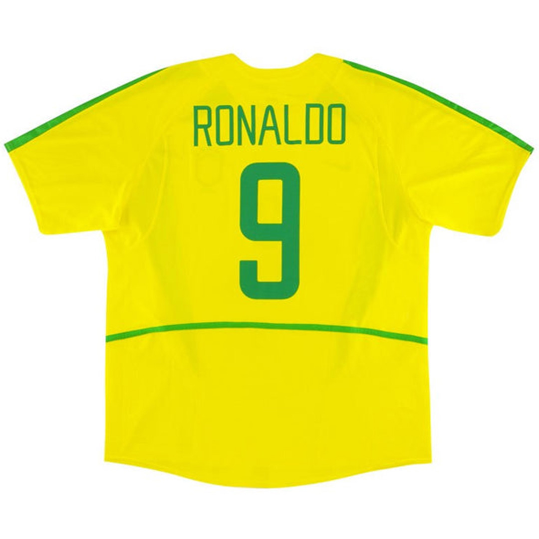 Brazil RONALDO 9 Home Retro Soccer Jersey 2002/03 TheJerseys