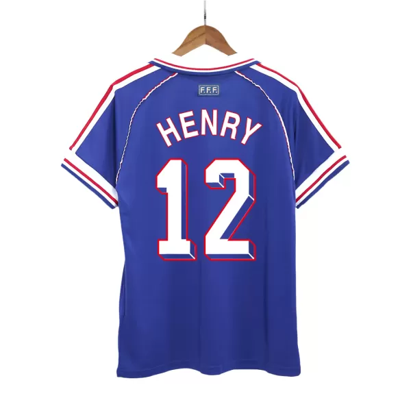 France HENRY #12 Home Retro Soccer Jersey 1998 - thejerseys