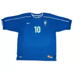RIVALDO #10 Classic Brazil Away Jersey 1998 - thejerseys