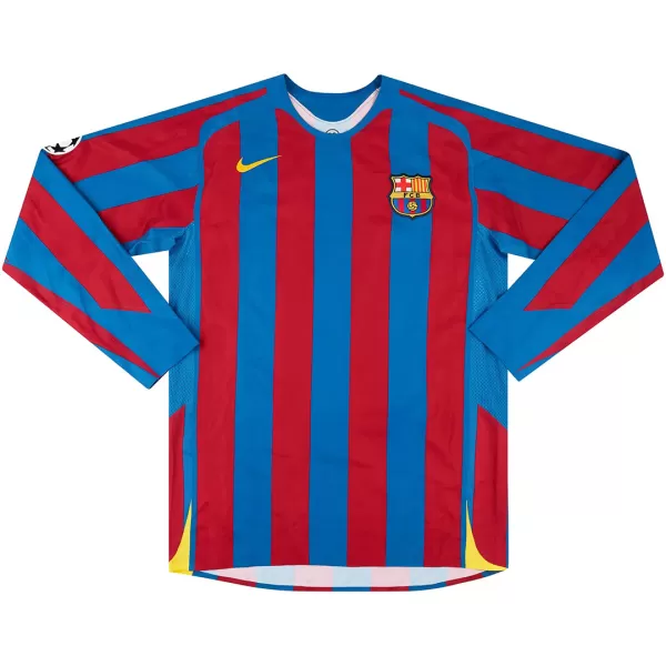 Barcelona Home Retro Long Sleeve Soccer Jersey 2005/06 - thejerseys