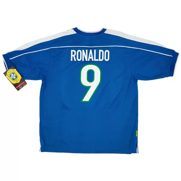 Brazil RONALDO #9 Away Retro Soccer Jersey 1998 - thejerseys