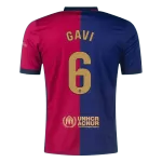 Men's Barcelona GAVI #6 Home Soccer Jersey 2024/25 - Spotify Logo Without Text - thejerseys