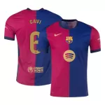 Barcelona GAVI #6 Home Match Jersey 2024/25 - Spotify Logo Without Text - thejerseys