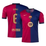 Men's Barcelona GAVI #6 Home Soccer Jersey 2024/25 - Spotify Logo Without Text - thejerseys