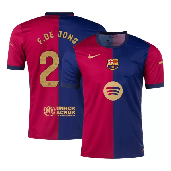 [Super Quality] Men's Barcelona F.DE JONG #21 Home Soccer Jersey 2024/25 - Spotify Logo Without Text - thejerseys