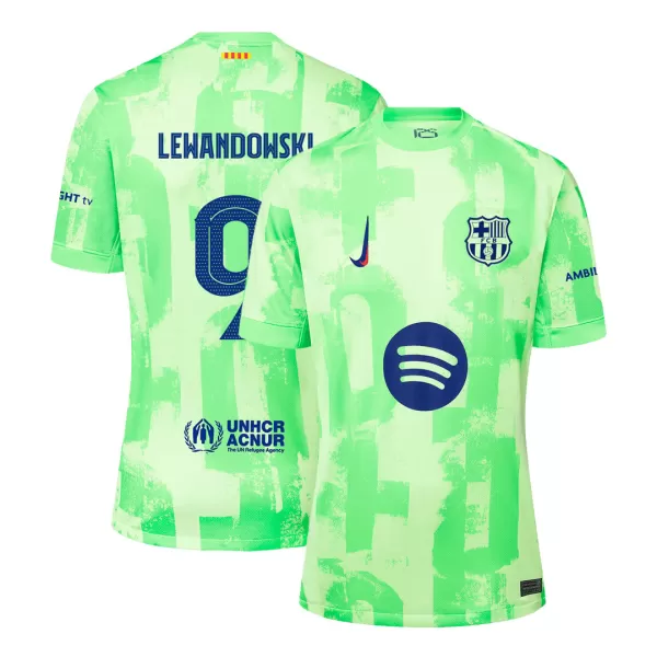 [Super Quality] Men's Barcelona LEWANDOWSKI #9 Third Away Soccer Jersey 2024/25 - UCL <Spotify Logo Without Text> - thejerseys