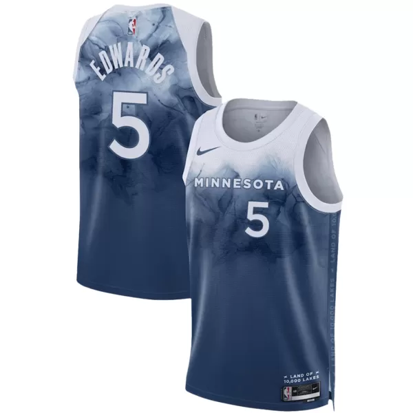 Discount Minnesota Timberwolves Anthony Edwards #5 Blue Swingman Jersey 2023/24 - City Edition - thejerseys