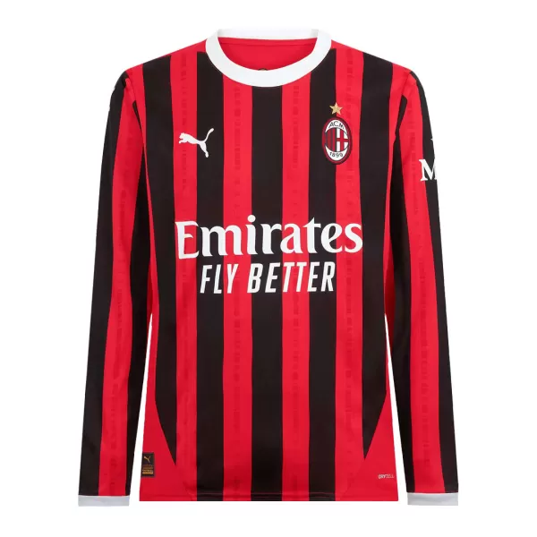 Men's AC Milan Home Long Sleeve Soccer Jersey 2024/25 - thejerseys