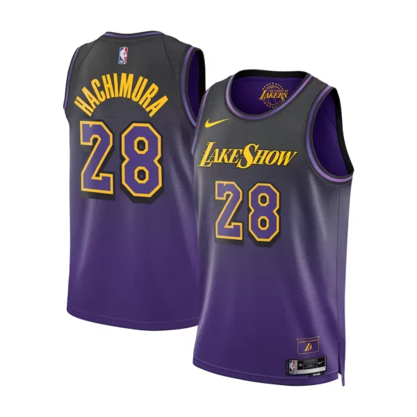 Men's Los Angeles Lakers Rui Hachimura #28 Purple Swingman Jersey 2024 - City Edition - thejerseys