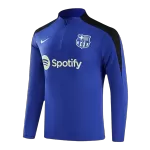 Barcelona 1/4 Zip Blue Tracksuit Kit(Top+Pants) 2024/25 for Adults - thejerseys