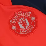 Manchester United 1/4 Zip Red Tracksuit Kit(Top+Pants) 2024/25 for Adults - thejerseys