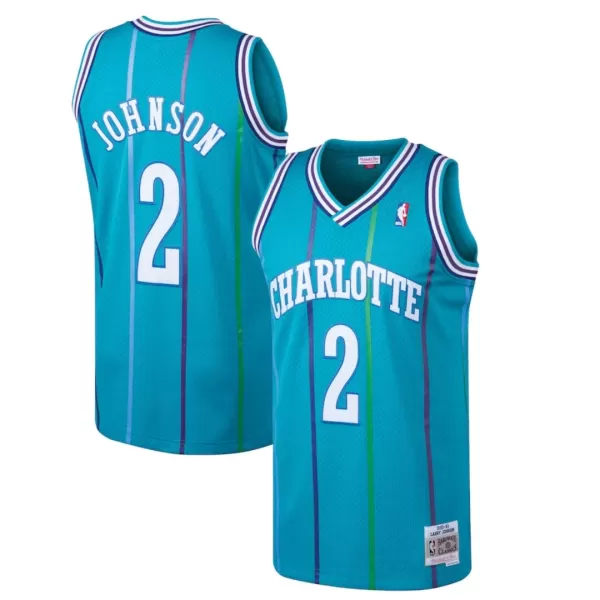 Men's Charlotte Hornets Larry Johnson #2 Hardwood Classics Swingman Jersey 1992/93 - thejerseys