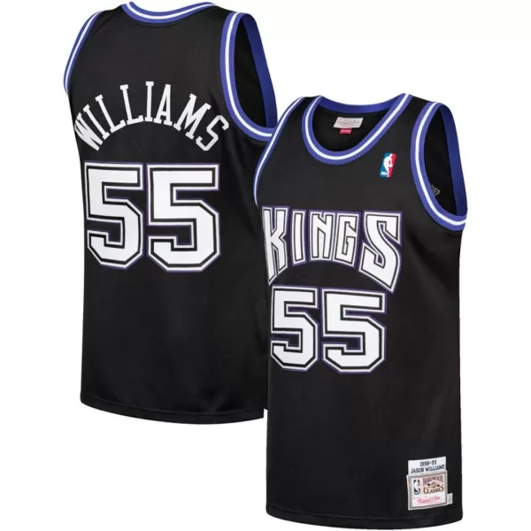 Men's Sacramento Kings Jason Williams #55 Black Hardwood Classics Authentic Jersey 1998/99 - thejerseys