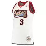 Men's Philadelphia 76ers Iverson #3 White Hardwood Classics Jersey 1997/98 - thejerseys