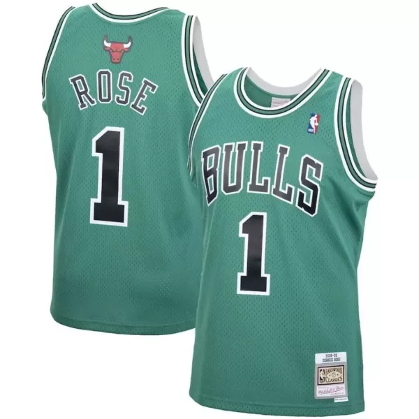 Men's Chicago Bulls Derrick Rose #1 Green Hardwood Classics Swingman Jersey 2008/09 - thejerseys