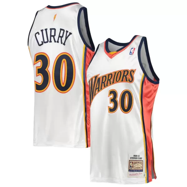 Men's Golden State Warriors Curry #30 White Hardwood Classics Jersey 2009/10 - thejerseys