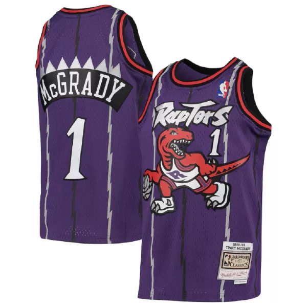 Men's Toronto Raptors Tracy McGrady #1 Purple Hardwood Classics Jersey 1998/99 - thejerseys