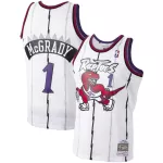 Men's Toronto Raptors McGrady #1 White Hardwood Classics Swingman Jersey 1998/99 - thejerseys