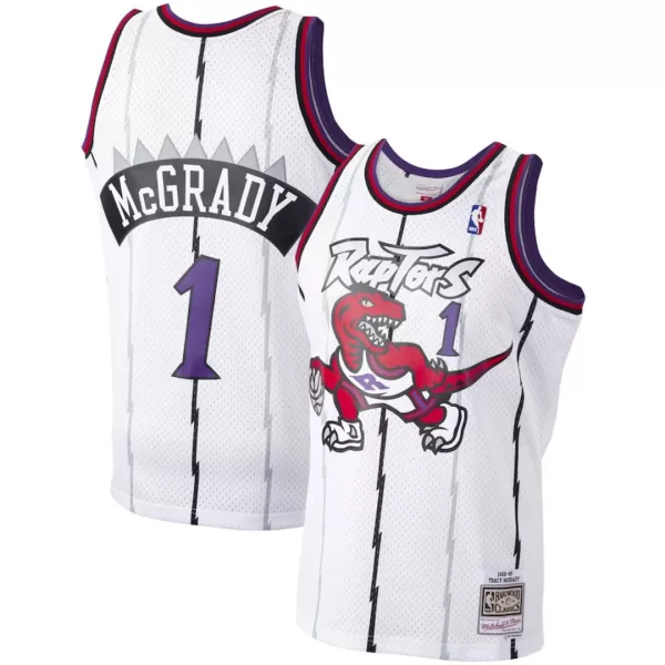 Men's Toronto Raptors McGrady #1 White Hardwood Classics Swingman Jersey 1998/99 - thejerseys