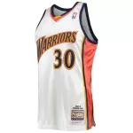 Men's Golden State Warriors Curry #30 White Hardwood Classics Jersey 2009/10 - thejerseys