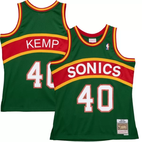 Men's Seattle SuperSonics Shawn Kemp #40 Green Hardwood Classics Jersey 1994/95 - thejerseys