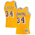 Men's Los Angeles Lakers O'NEAL #34 Yellow Hardwood Classics Swingman Jersey 1996/97 - thejerseys