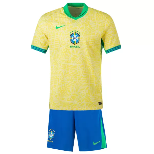 Kid's Brazil Home Jerseys Kit(Jersey+Shorts) Copa América 2024 - thejerseys