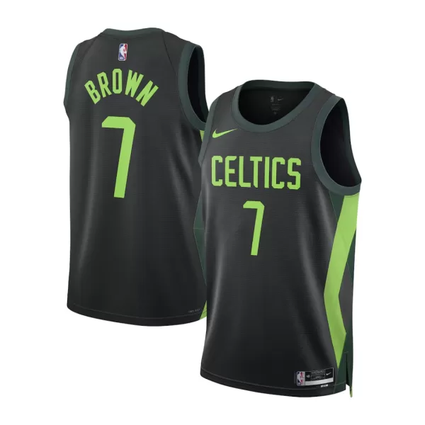 Men's Boston Celtics Jaylen Brown #7 Black Swingman Jersey 2024/25 - City Edition - thejerseys