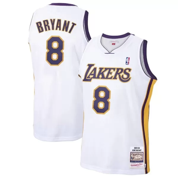 Men's Los Angeles Lakers Kobe Bryant #8 White Hardwood Classics Jersey 2003/04 - thejerseys